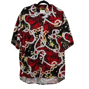 Fohemr Men's XXL Button Down Shirt Chain Print Novelty Regular fit